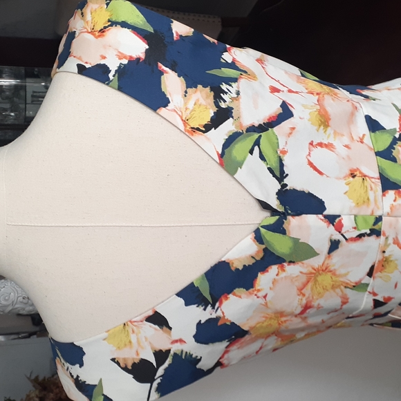 J.crew Cottagecore  fit and flare  floral vneck  dress size 8 - Picture 8 of 16